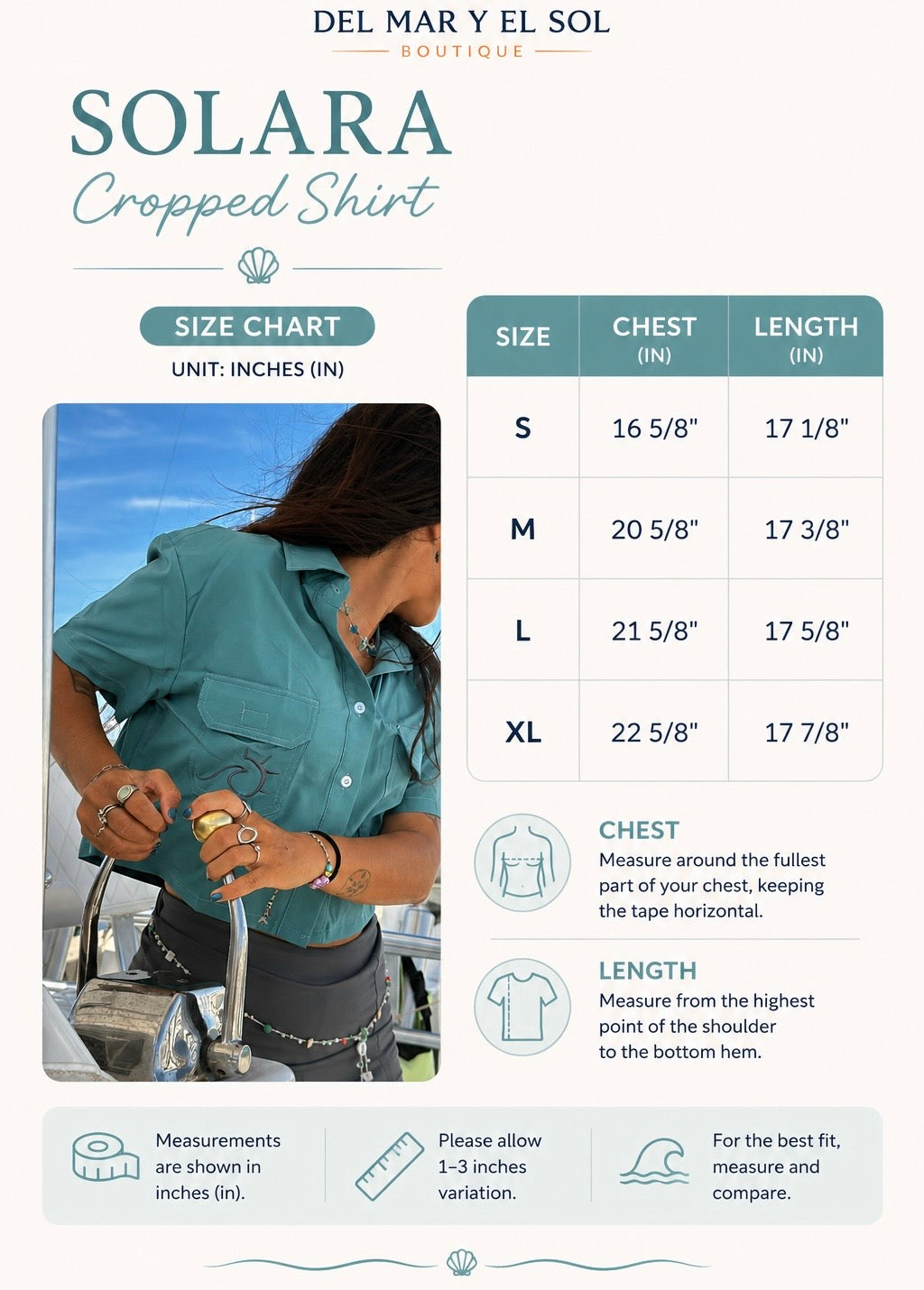Solara Crop Shirt – UV Protection Quick-Dry Lightweight Nautical Top