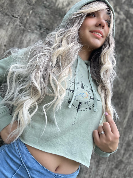 Compass Cropped Hoodie