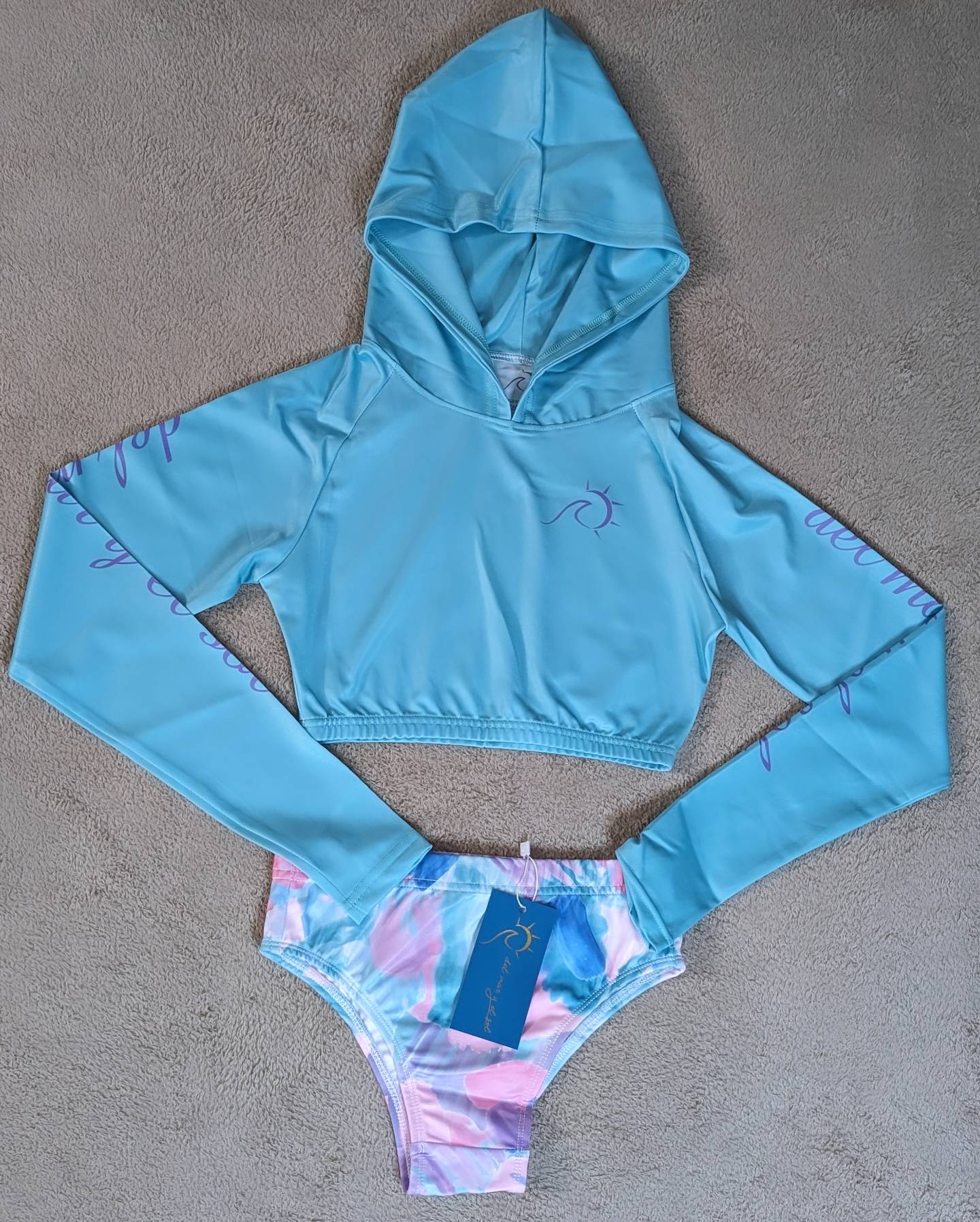 Parte inferior de bikini de cintura alta con estampado de colores