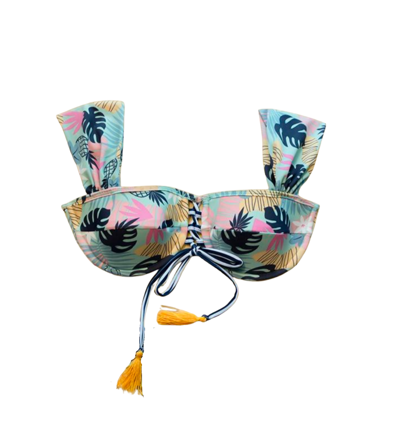 Belice Bikini Top with front lace-up detail and wide straps – perfect for sun and style
