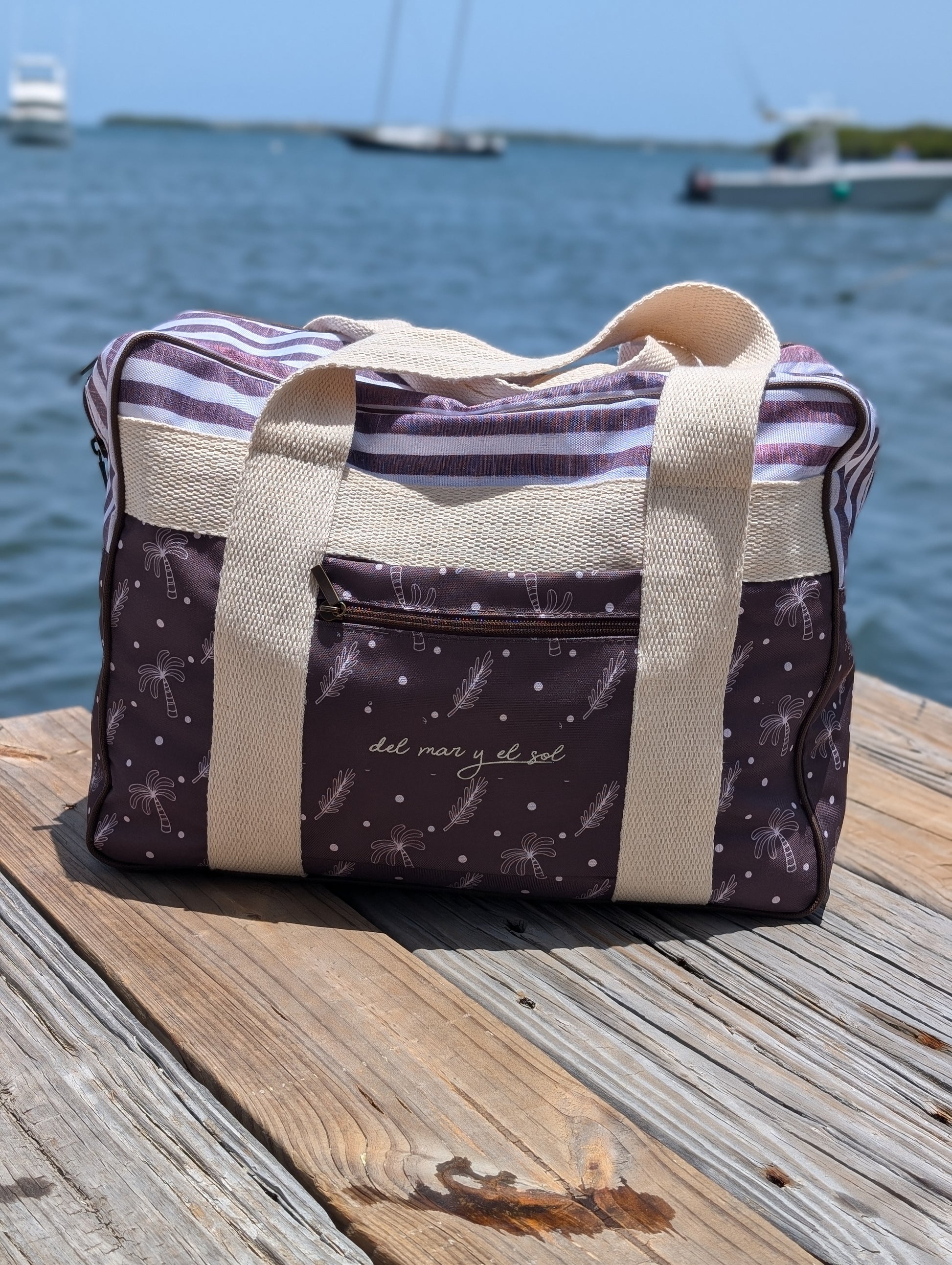 spacious beach bag for vacation personal item airline