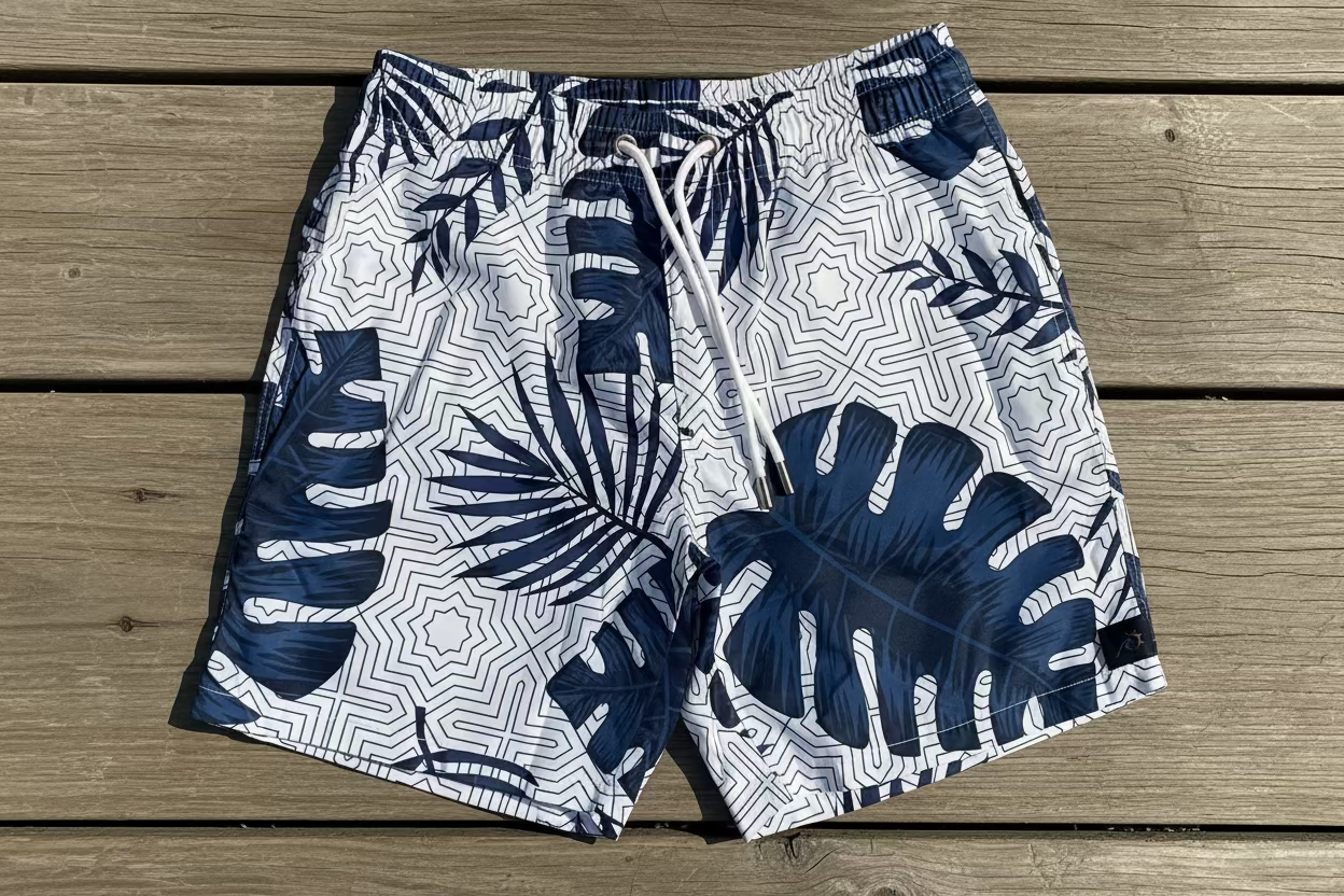 Beach Short Tropical Modern Elegant Print 