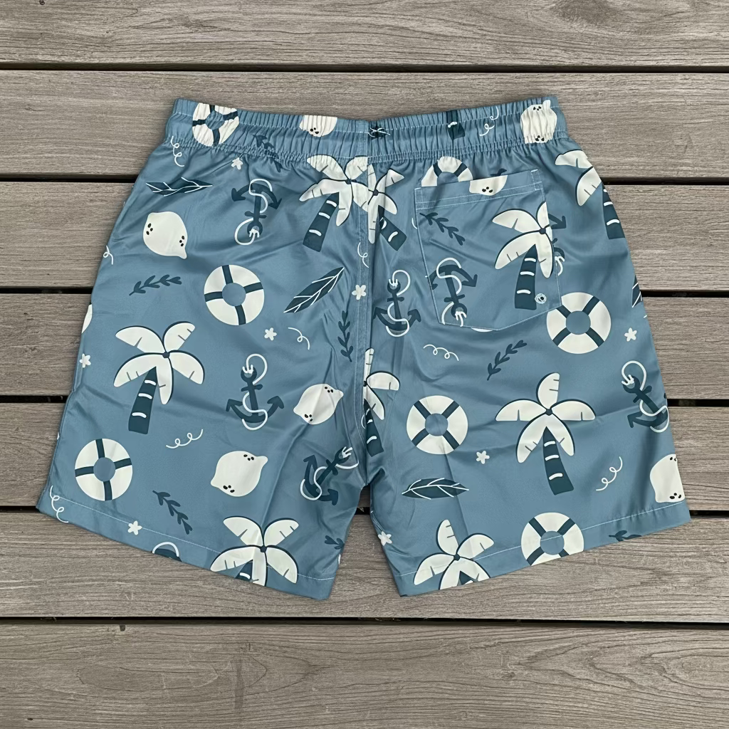 Lightweight swim shorts men vacation beachwear style