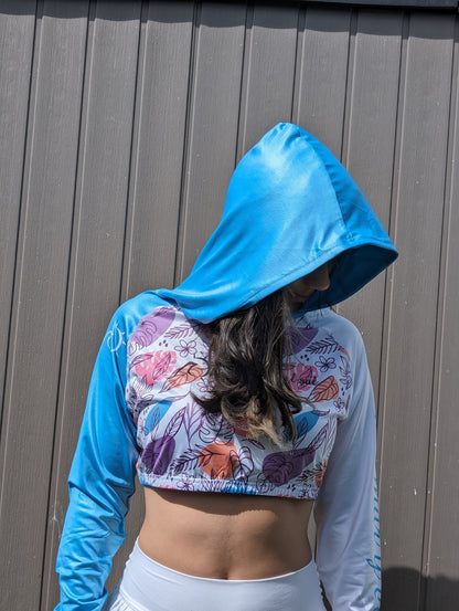 UPF 50 floral swim top women tropical look