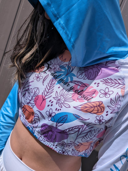 Floral cropped rash guard women beachwear style