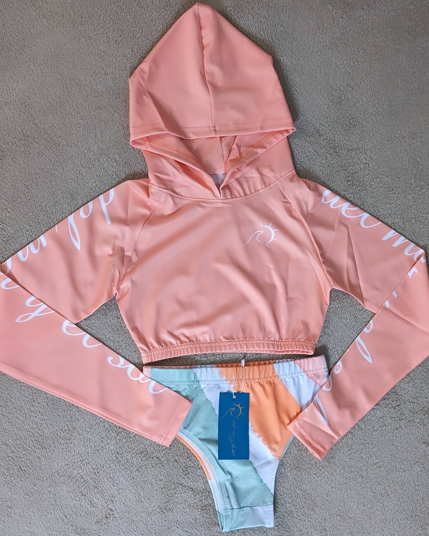 UPF 50 swim top women sunset color coastal style