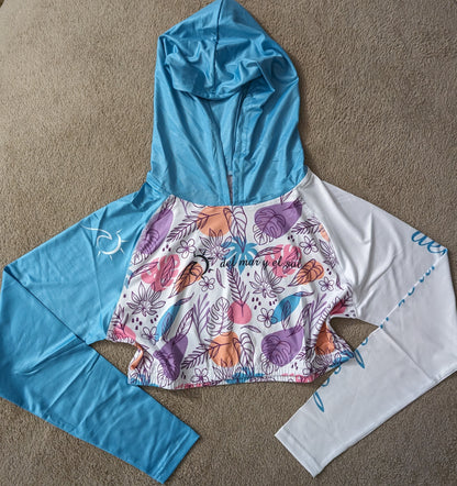 Women rash guard ocean inspired design