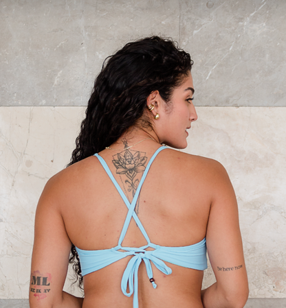 Serenity Blue Monserrat Bikini Top and High-Waisted Maldiva Bottom Set