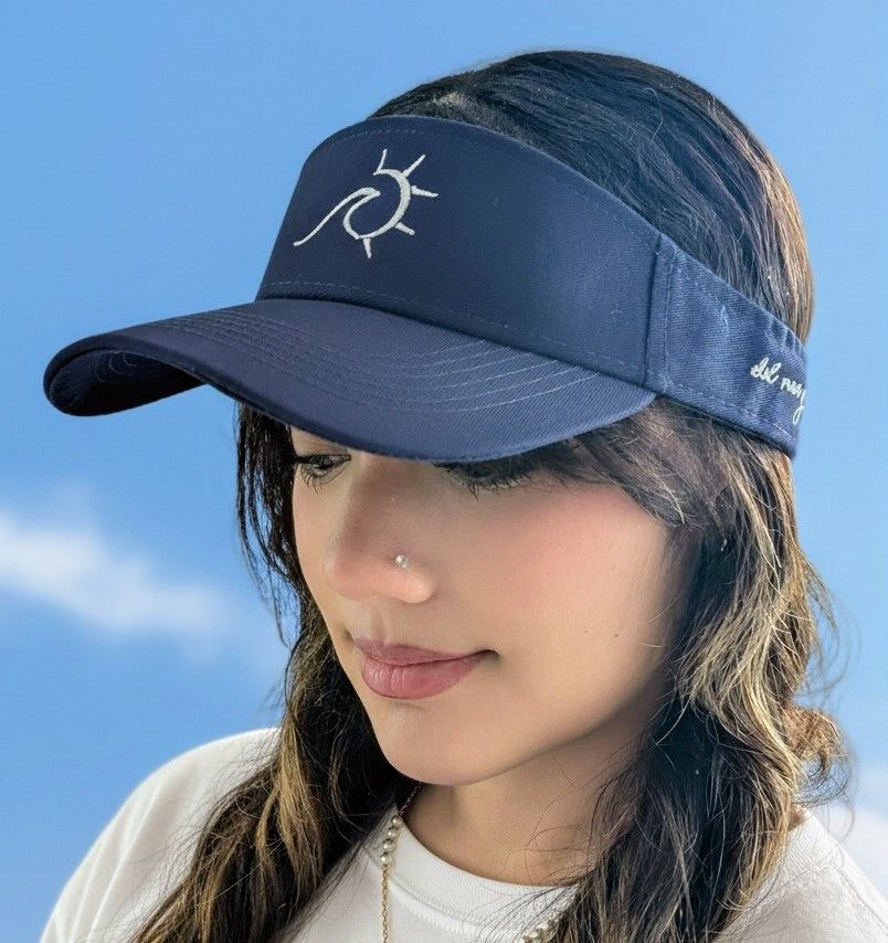 Navy Blue Visor Hat Sun Protection Hat 