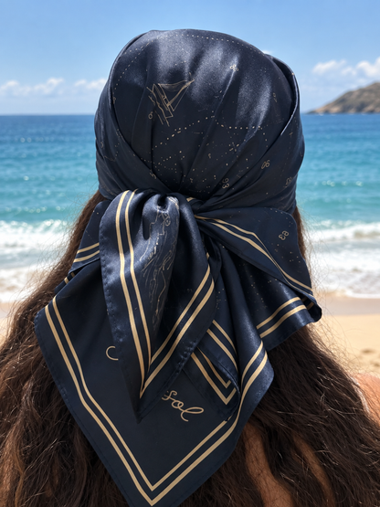 Coastal Satin Head Scarf – Hair Bandana
