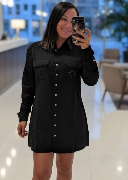 Shirt Dress Loose Fit – Relaxed Beach Shirt Dress, Lightweight Coastal Cover Up