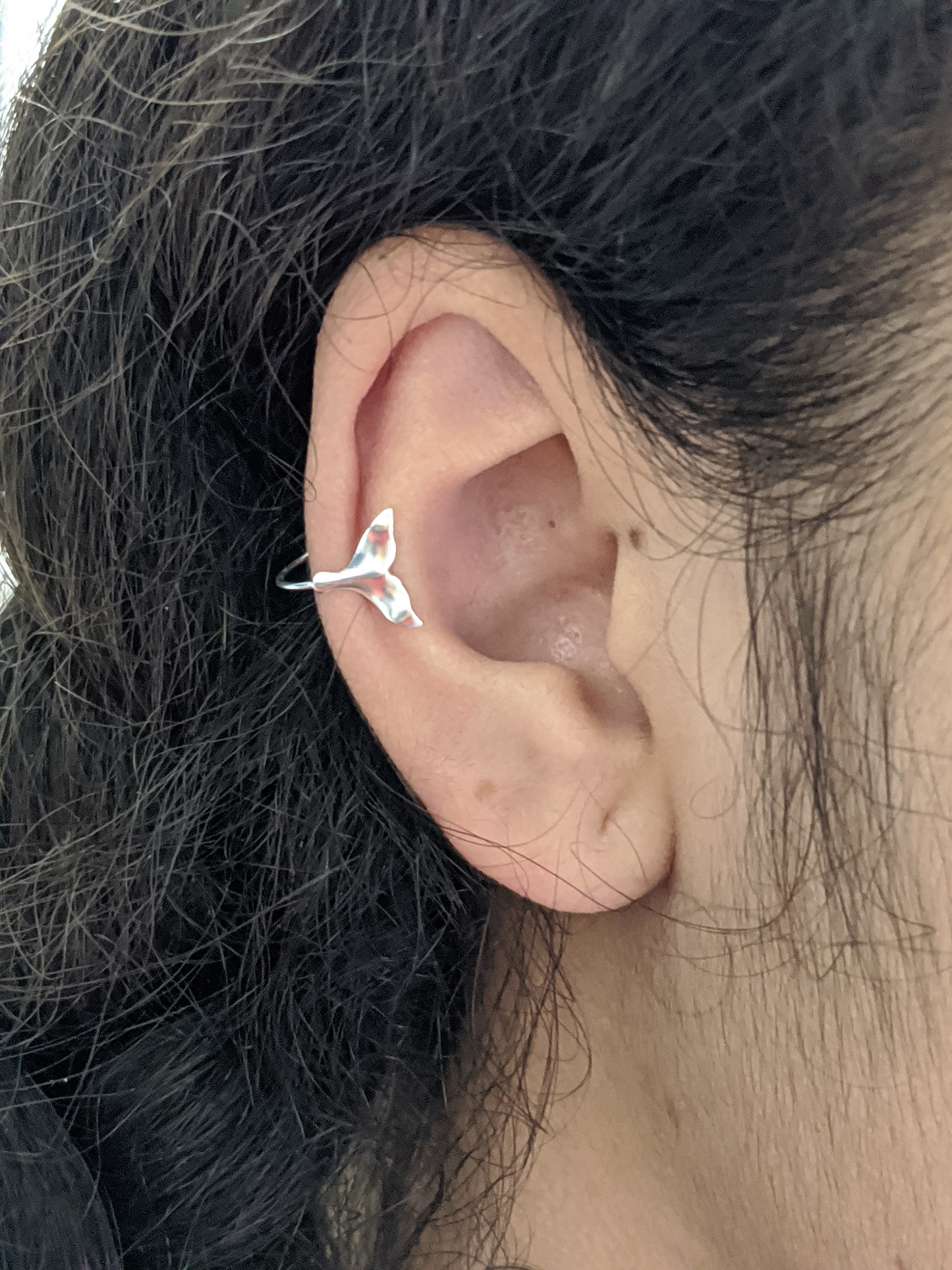 Whale Tail Non-pierced Bone Earrings