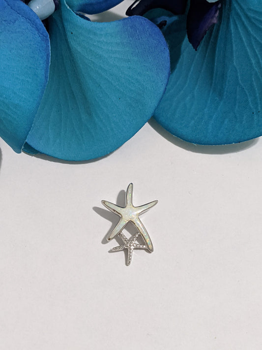 Lab Opal White Starfish Pendant