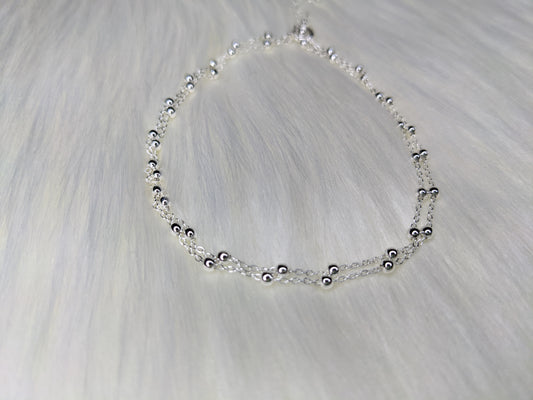 Silver Beads Anklet