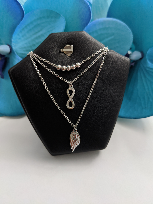 Infinity / Feather Necklace