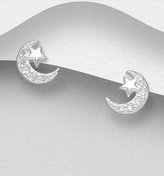 Star/Moon Stud Earrings